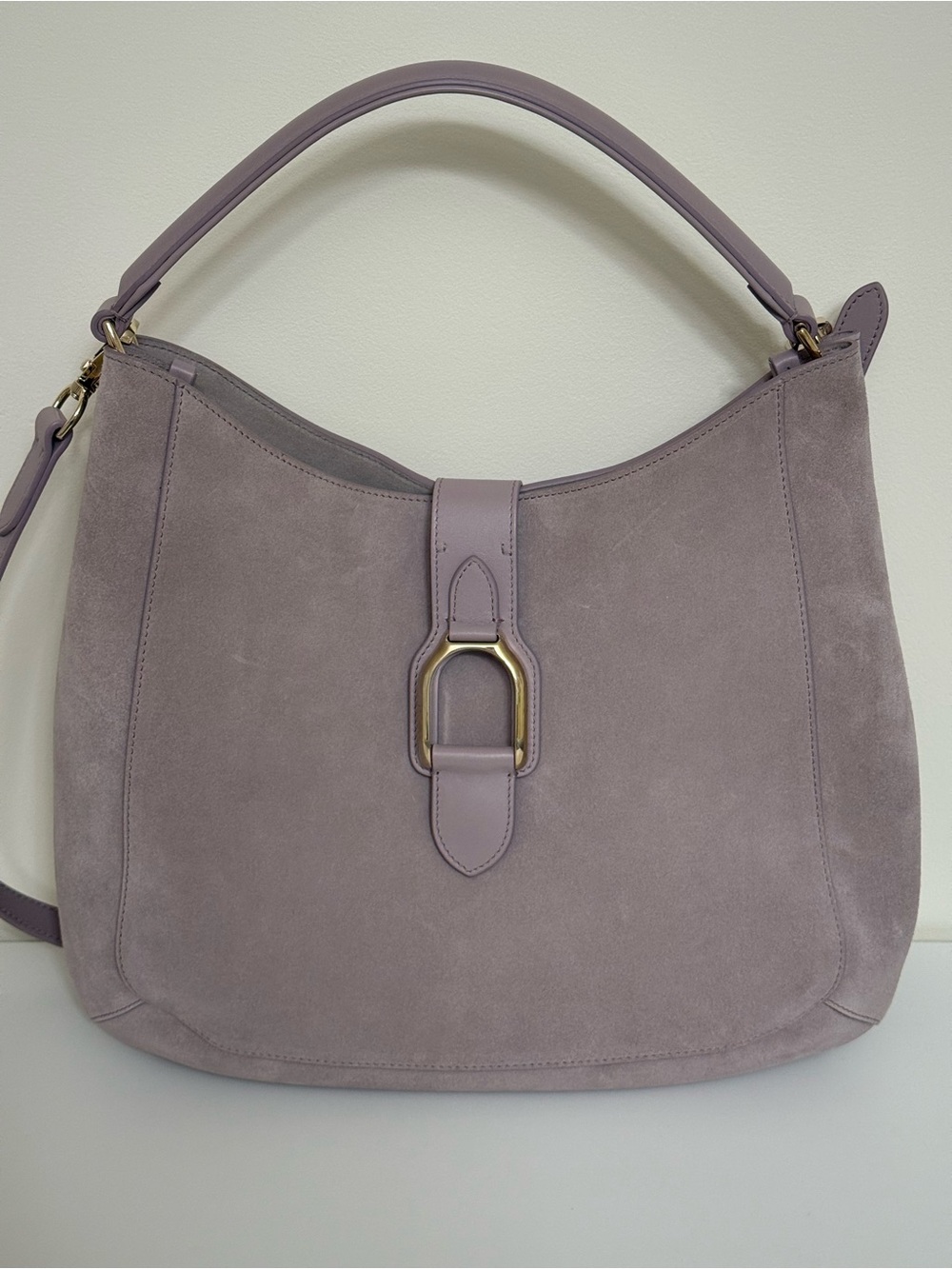 RALPH LAUREN Welington Medium Shoulder Bag in Suede